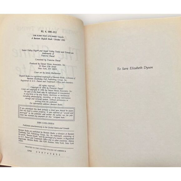 Bundle Sale 3 for $15 | Twins & Friends | The Slime That Ate Sweet Valley - Picture 8 of 10